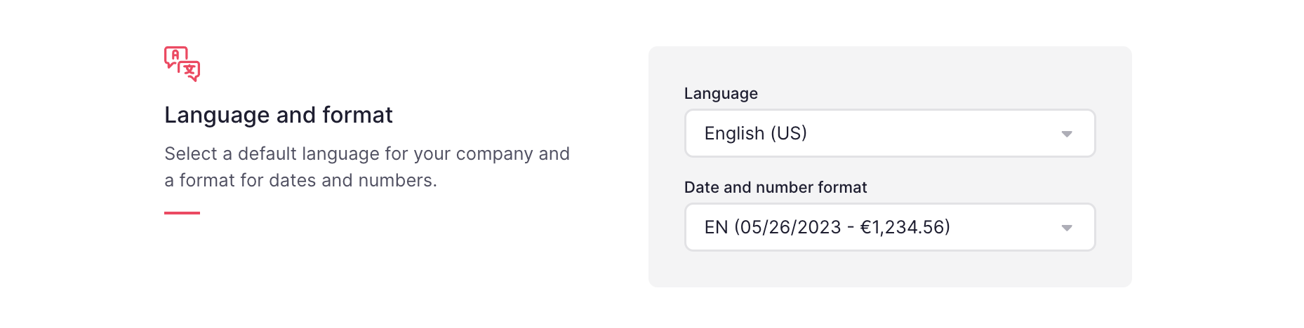 language and format